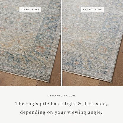 Loloi Magnolia Home by Joanna Gaines Millie Collection MIE-04 Slate/Multi 11'-6" x 15'-7", .25" Pile Height, Area Rug