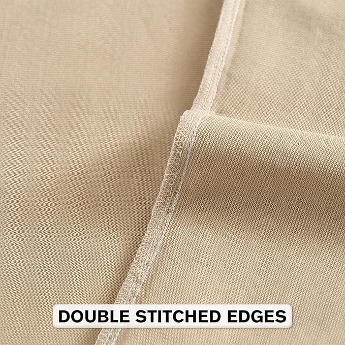 FUTEI Oatmeal Chenille Throw Pillow Covers 24x24 Inch Set of 2,Soft Striped & Diamond Textured European Cushion Cases,Modern Home Decor for Couch Living Room