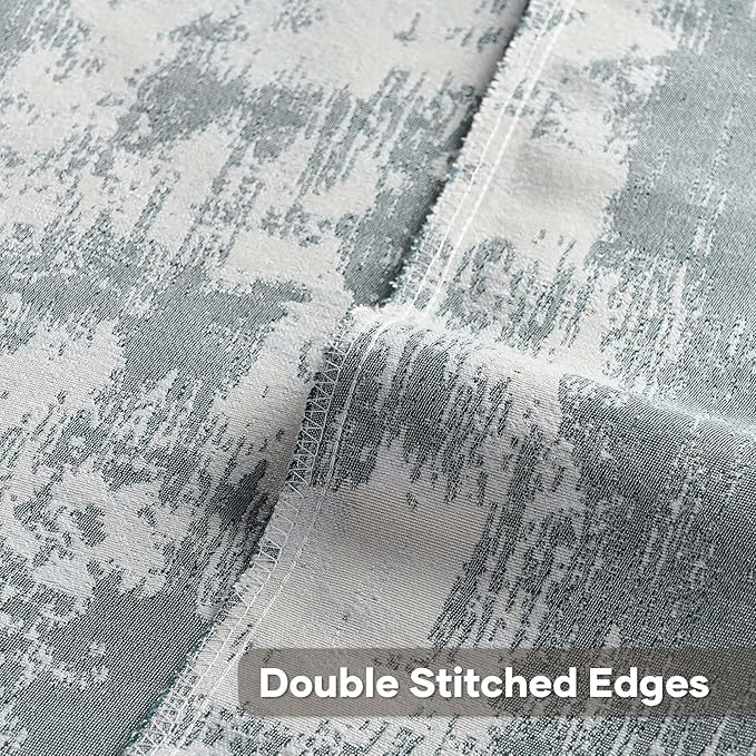 FUTEI Teal White Decorative Throw Pillow Covers 20x20 Inch Set of 2,Soft Faux Cashmere Jacquard - Textured & Cozy Cushion Case,Modern Home Decor for Couch Bed Living Room