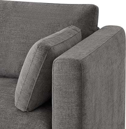 CHITA Oversized Modular Cloud Sectional Fabric Sofa Set, FSC Certified U Shaped Couch Reversible Chaise Modular Sectional Couch, 112 inch Width,5 Seat Modular Sofa Includes 2 Storage Ottomans, Grey