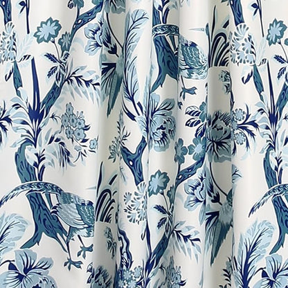 Lush Decor Dolores Light Filtering Window Panels, Pair, 52" W x 84" L, Blue - Floral Curtains for Bedroom - Vintage Curtains - Coquette Room Decor