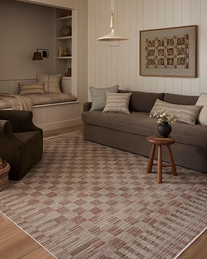 Loloi Amber Lewis Cali Collection CIL-06 Brick/Natural 2'-7" x 10'-0", .25" Pile Height, Runner Rug