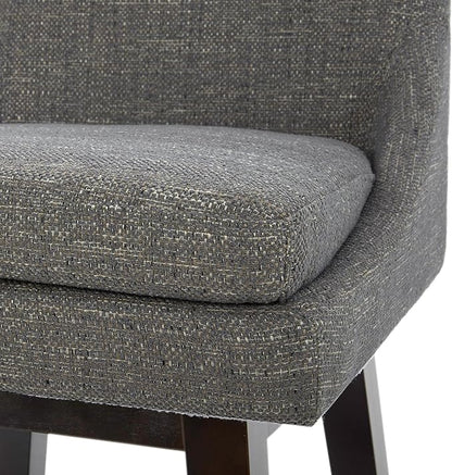 CHITA Counter Height Swivel Bar Stools Set of 4, FSC Certified Upholstered Fabric Barstool Chairs with Back, 26.8" H Seat Height, Fabric in Fog
