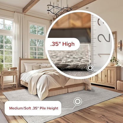 nuLOOM 4x6 Rigo Jute Hand Woven Area Rug, Grey, Solid Farmhouse Design, Natural Fiber, For Bedroom, Living Room, Dining Room, Hallway, Office, Kitchen, Entryway