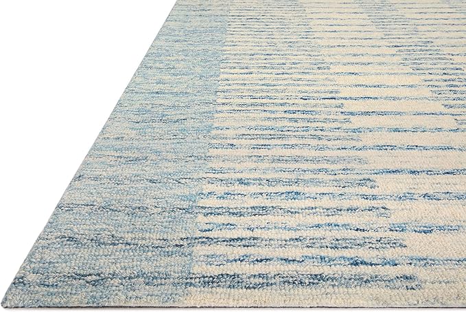 Loloi Chris Loves Julia Chris Collection CHR-01 Ivory/Denim 2'-6'' x 7'-6'', .50" Pile Height, Runner Rug
