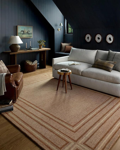 Loloi Chris Loves Julia Alfie Collection ALF-01 Blush/Rose 3'-6" x 5'-6" Accent Rug Wool Neutral Living Bedroom Dining Carpet