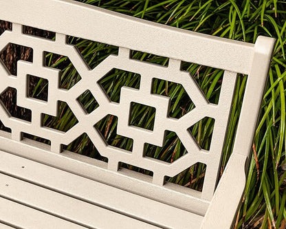 Martha Stewart by POLYWOOD® Chinoiserie 48” Garden Bench in Slate Grey
