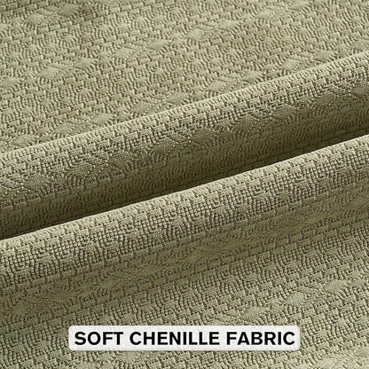 FUTEI Sage Green Chenille Throw Pillow Covers 18x18 Inch Set of 2,Soft Striped & Diamond Textured Cushion Cases,Modern Home Decor for Couch Living Room