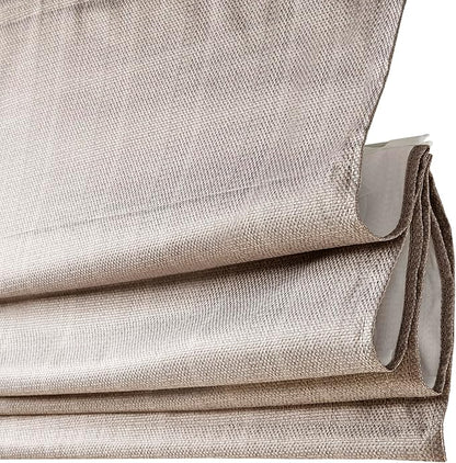 Madison Park Galen Cordless Roman Shade, 34"W x 64"H, Sheen Taupe – Room Darkening, Thermal Insulated, Energy Efficient Window Blind with Subtle Sheen Basketweave Fabric for Privacy