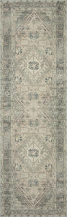 Loloi Magnolia Home by Joanna Gaines Sinclair Collection SIN-04 Natural/Sage 8'-6" x 11'-6", .25" Pile Height, Machine Washable, Area Rug
