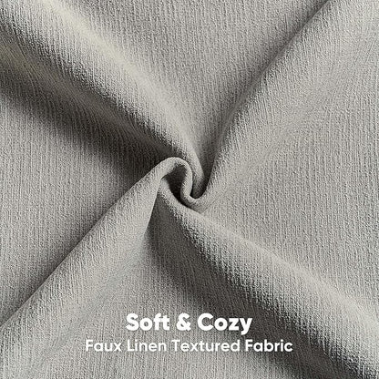 FUTEI Smoke Gray Chenille Decorative Throw Pillow Covers 22x22 Inch Set of 2,Soft Cozy Faux Linen Textured Cushion Case,Farmhouse Home Decor for Couch Living Room