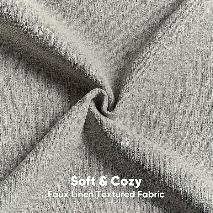 FUTEI Smoke Gray Chenille Decorative Throw Pillow Covers 20x20 Inch Set of 2,Soft Cozy Faux Linen Textured Cushion Case,Farmhouse Home Decor for Couch Living Room