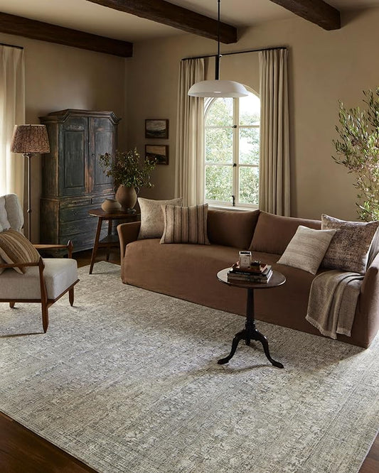 Loloi Amber Lewis Honora Collection HON-04 Grey/Beige 9'-6" x 13' Area Rug