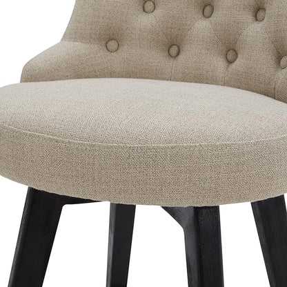 Watson & Whitely Counter Height Bar Stools Set of 3, Performance Fabric Upholstered Modern Swivel Barstool with Back, Solid Wood Legs, 26" H Seat, Tan