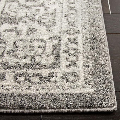 SAFAVIEH Area Rug 10x14 - Evoke Collection - Large - Grey & Ivory, Distressed Design, Non-Shedding & Easy to Clean, Ideal for Living Room, Bedroom, Dining Space (EVK256D)