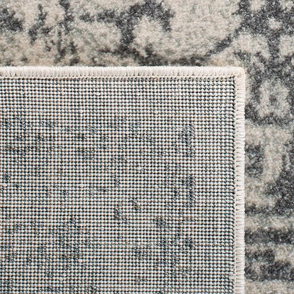 SAFAVIEH Evoke Collection Area Rug - 3' Round, Ivory & Grey, Distressed Design, Non-Shedding & Easy to Clean, Ideal for Foyer, Bedroom, Accent Space (EVK256F)
