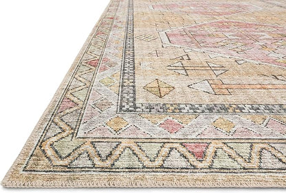 Loloi Skye Collection SKY-04 Gold/Blush 6'-0" x 6'-0" Round Area Rug