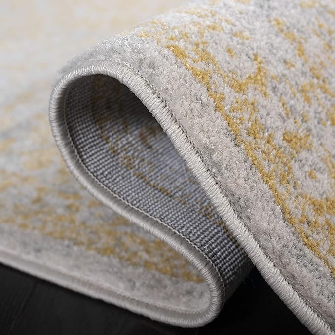 SAFAVIEH Area Rug 9x12 - Evoke Collection - Large - Ivory & Gold, Distressed Design, Non-Shedding & Easy to Clean, Ideal for Living Room, Bedroom, Dining Space (EVK256B)