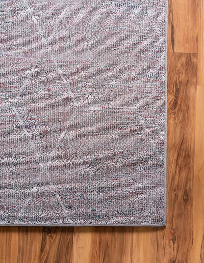 Unique Loom Trellis Frieze Collection Area Rug - Geometric (4' Square, Blue Multi/ Ivory)