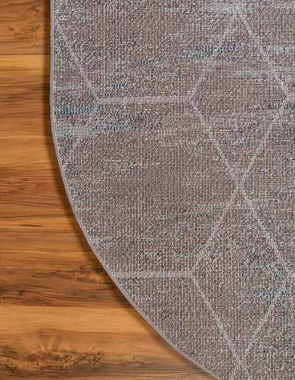 Unique Loom Trellis Frieze Collection Area Rug - Geometric (3' x 5' Oval, Blue Multi/ Ivory)