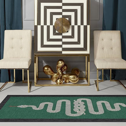 RUGGABLE x Jonathan Adler Machine Washable Modern Area Rug – Venom Emerald 5x7, Stain-Resistant, Non-Slip – Medium Rugs for Living Room, Bedroom, Hallway, Entryway & Office–with Cushioned Pad