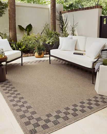 Loloi Chris Loves Julia Providence Collection PRC-01 Natural/Charcoal 7'-6" x 10', .12" Pile Height, Indoor/Outdoor Area Rug