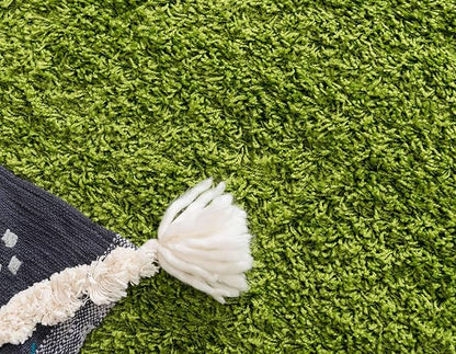 Unique Loom Solid Shag Collection Area Rug (8' Square, Grass Green)
