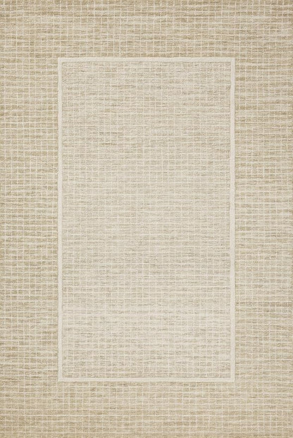 Loloi Chris Loves Julia Briggs Collection, Wheat & Ivory, 5'-0" x 7'-6" Area Rug – Minimal Gritted Design Area Rugs for Living Room Bedroom Entryway & Hallway No Shed High Traffic Home Decor Rug