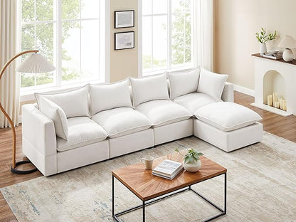VANOMi Modular Sectional Sofa, 5 Seater Sofa with Reversible Chaise for Living Room, L Shape Sofa