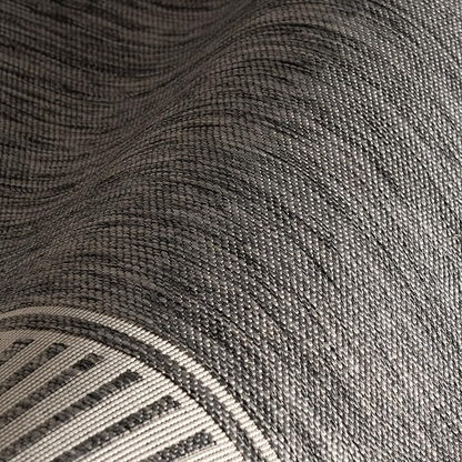 nuLOOM 4' x 6' Outdoor Area Rug, Casual Design with Striped Border, Stain Resistant, Highly Durable, for Patio, Balcony, Bedroom, Living Room, Dining Room, Bathroom, Steel