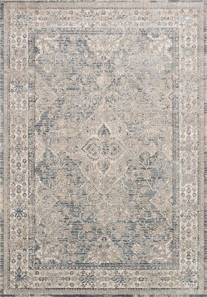 Loloi Teagan Collection TEA-04 Sky/Natural 7'-11" x 10'-6" Area Rug, Large, Soft Neutral Rug, High-Traffic for Living Room, Bedroom, Home Office, Dining Area
