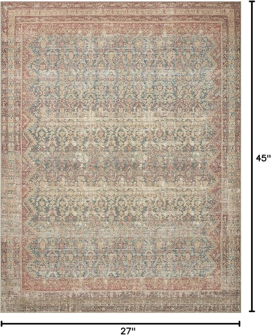 Loloi Angela Rose Aubrey Collection AUB-03 Ocean/Spice 2'-3" x 3'-9", .19" Pile Height, Accent Rug