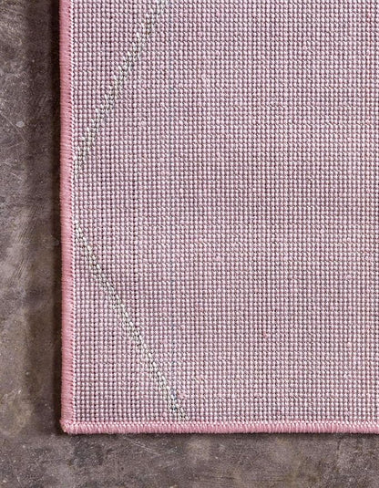 Unique Loom Trellis Frieze Collection Area Rug - Geometric (6' 1" x 9', Light Pink/ Ivory)