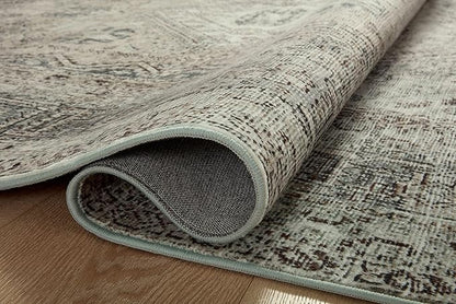 Loloi Magnolia Home by Joanna Gaines Sinclair Collection SIN-04 Natural/Sage 7'-6" x 9'-6", .25" Pile Height, Machine Washable, Area Rug