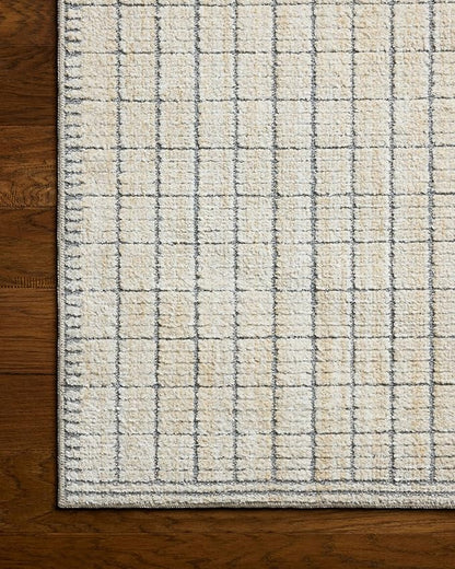 Loloi Amber Lewis Bexley Collection BEX-04 Slate/Natural 4'-0" x 6'-0" Accent Rug Neutral, Textured, Living, Bedroom, Dining, Carpet