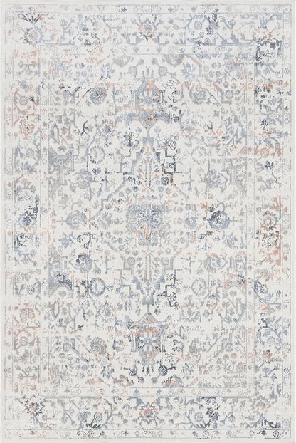 nuLOOM 6' Square Machine Washable Stain-Resistant Area Rug Medium Profile for Living Room, Bedroom, and Dining Room, Everlee Blue