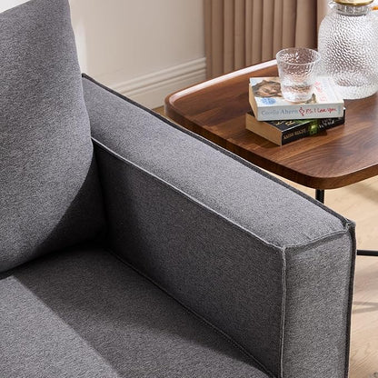 90 Inches Cloud Modular Sectional Sofa, L Shaped Linen Couch with Reversible Chaise, 3 Seater Convertible Comfortable Sofa Couch for Living Room/Apartment, Grey