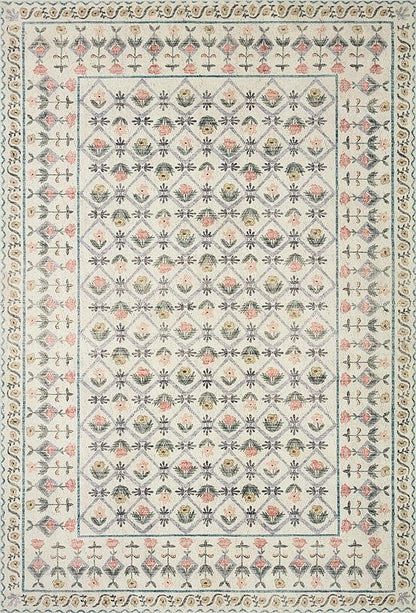 Loloi Rifle Paper Co. Eden Collection EDE-03 Lattice Ivory 8'-6" x 11'-6" Area Rug feat. CloudPile™