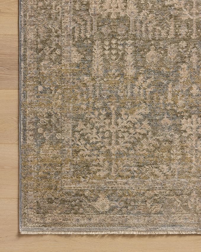 Loloi Magnolia Home by Joanna Gaines Junie Collection JUE-02 Moss/Natural 2'-7" x 10'-0", .38 Pile Height, Runner Rug