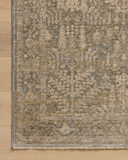 Loloi Magnolia Home by Joanna Gaines Junie Collection JUE-02 Moss/Natural 2'-7" x 8'-0", .38 Pile Height, Runner Rug