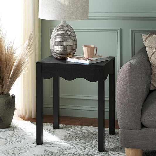 SAFAVIEH Home Collection Lilith Matte Black Square Wave Accent Table