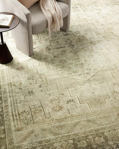 Loloi Magnolia Home by Joanna Gaines Banks Collection BAN-06 Natural/Granite 5'-0" x 7'-6", .13" Pile Height, Machine Washable, Area Rug