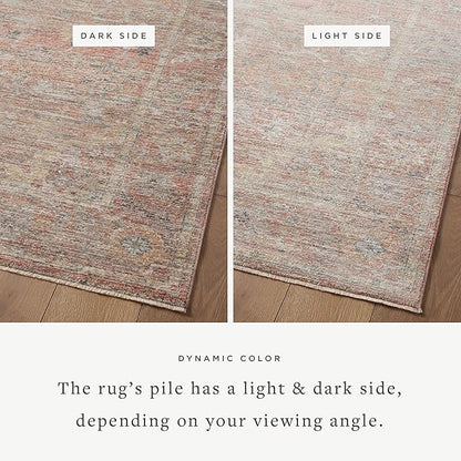 Loloi Magnolia Home by Joanna Gaines Millie Collection MIE-04 Sunset/Multi 5'-3" x 5'-3", .25" Pile Height, Round Area Rug