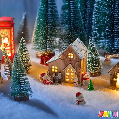 JOYIN Christmas Snow Blanket Roll (3x8 Ft,4 Pcs) for Christmas Decorations, Village Displays, Under The Xmas Tree-Thick White Soft and Fake Snow Cover for Holiday Decor and Winter Displays