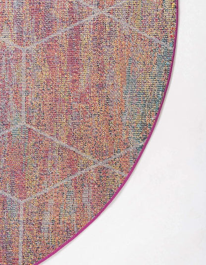 Unique Loom Trellis Frieze Collection Area Rug - Geometric (8' Round, Multi/ Ivory)