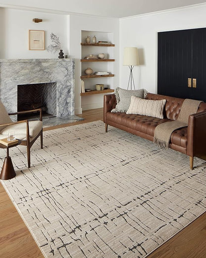Loloi Darby Collection DAR-06 Sand/Dk. Grey 4'-0" x 6'-0" Accent Rug