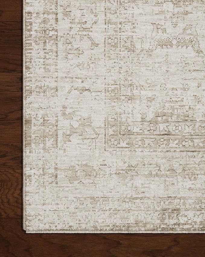 Loloi Amber Lewis Honora Collection HON-01 Ivory/Natural 6'-7" x 9'-2" Area Rug