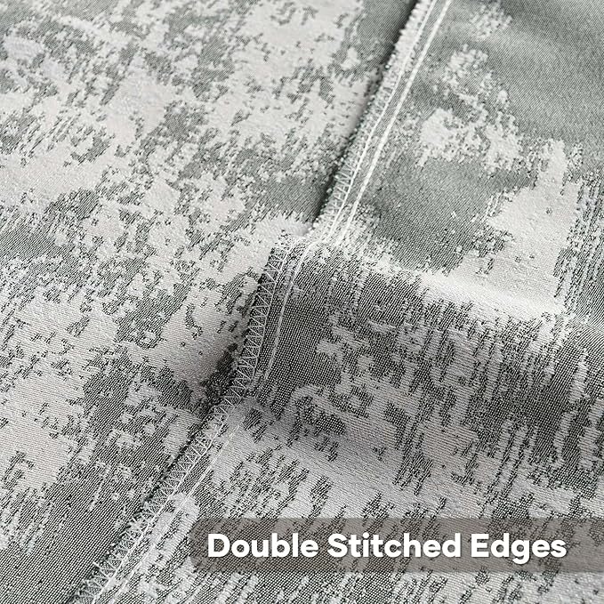 FUTEI Dark Green White Decorative Throw Pillow Covers 24x24 Inch Set of 2,Soft Faux Cashmere Jacquard - Textured & Cozy Euro Pillow Shams,Modern Home Decor for Couch Bed Living Room