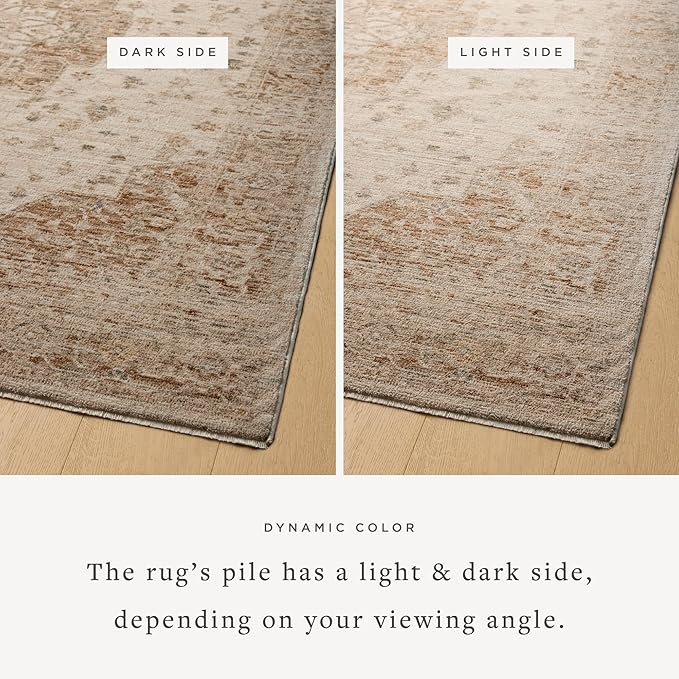 Loloi Magnolia Home by Joanna Gaines Junie Collection JUE-04 Natural/Clay 2'-0" x 3'-0", .38" Pile Height, Accent Rug