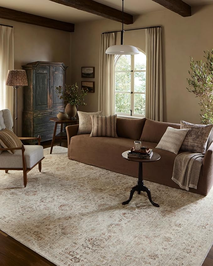 Loloi Amber Lewis Honora Collection HON-03 Beige/Spice 5'-3" x 7'-9" Area Rug